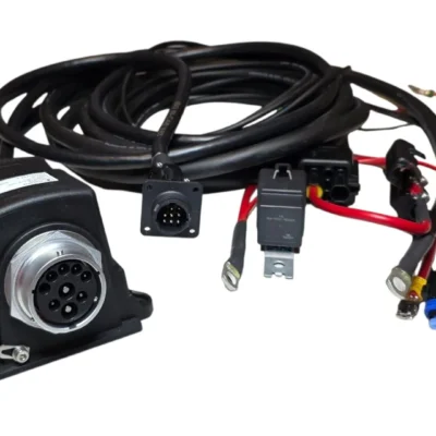 ISOBUS tractor cable with relay disconnect, fuse holders and connectors
