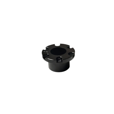 Black steering shaft adapter for the direct drive motor with mounting slots